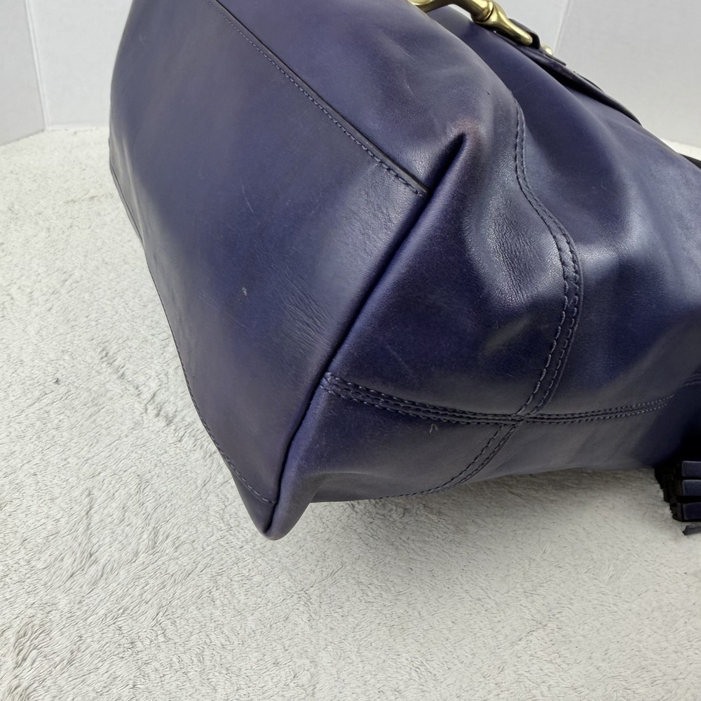 Coach Legacy Duffle Leather Purple Shoulder Crossbody Handbag 23420 Tassels - Picture 10 of 16